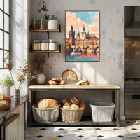 Prague Cityscape Poster: Charles Bridge & Vibrant Skyline