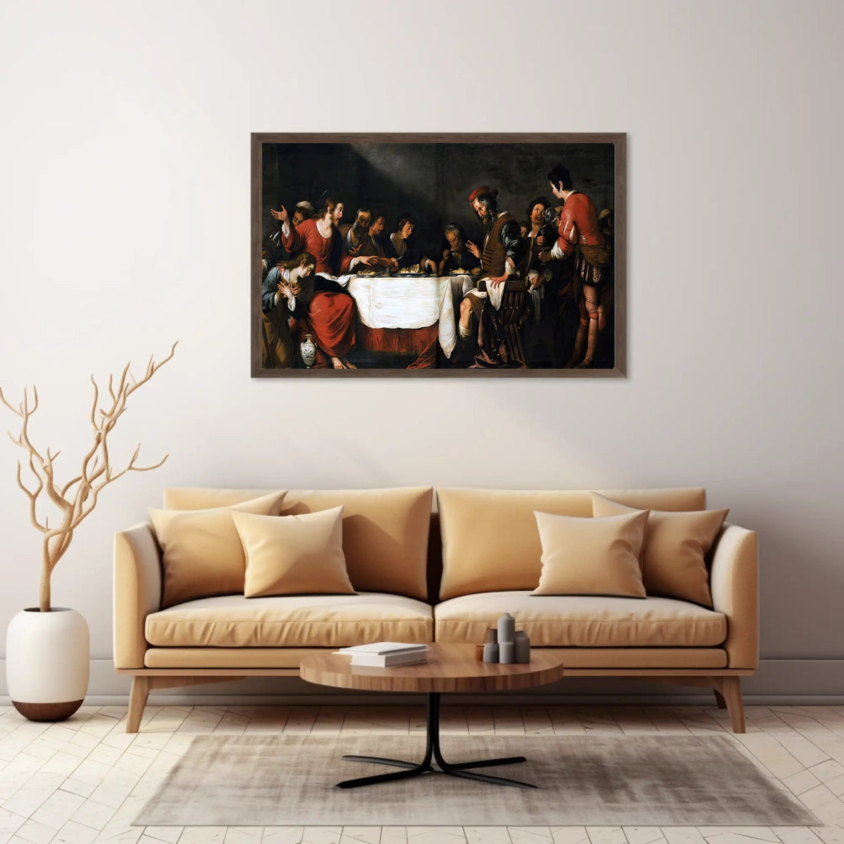Renaissance Biblical Scene Dramatic Chiaroscuro Artistic Poster