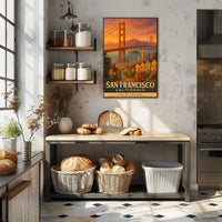 San Francisco Vintage Wall Art Poster Bay Scenery