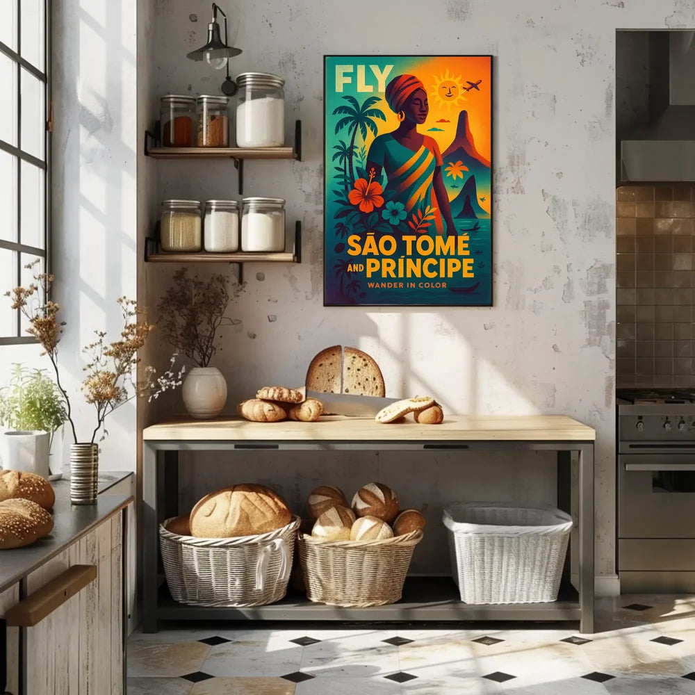 São Tomé and Príncipe Travel Poster Vibrant Island Escape PosterGoat