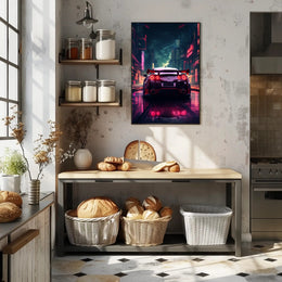 Neon Night Drive Poster PosterGoat