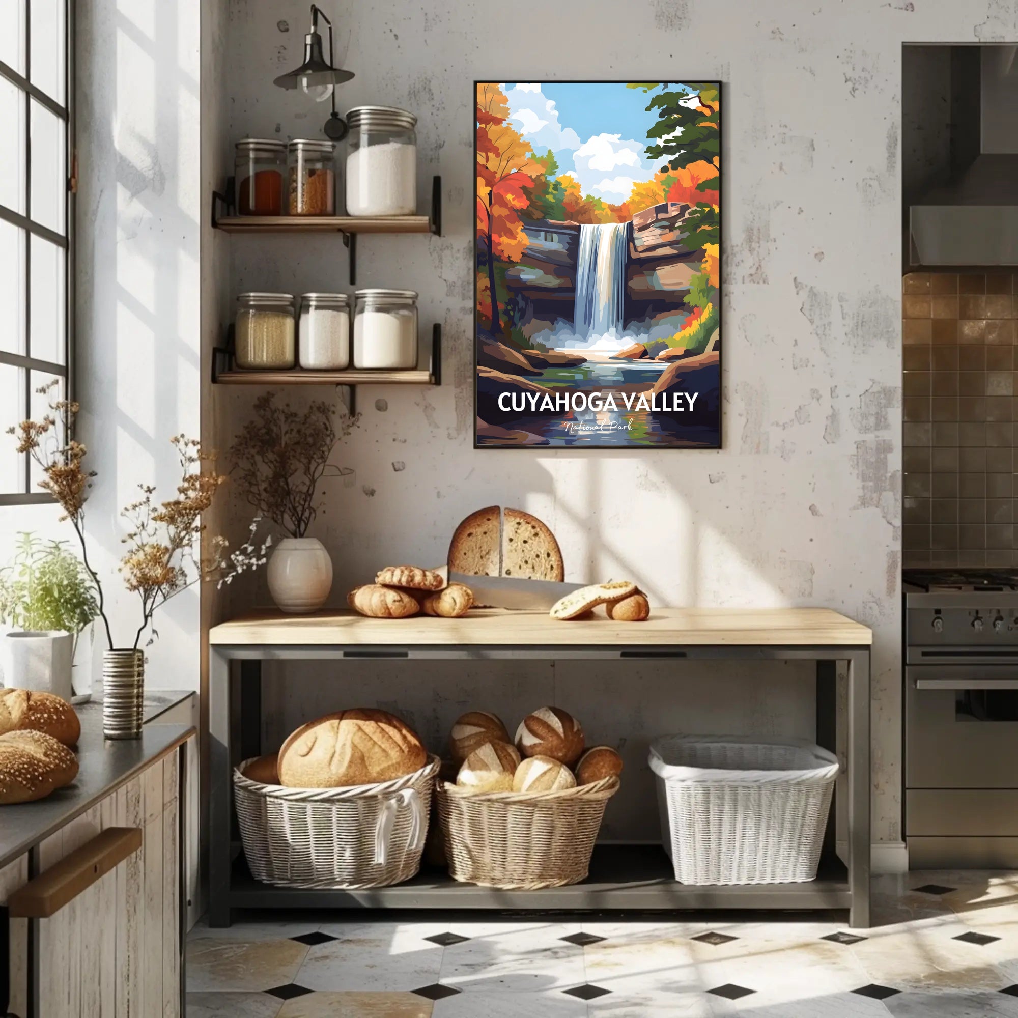 Cuyahoga Valley Autumn Waterfall National Park Poster