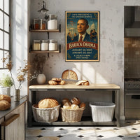 Obama Illustrated Art Print Presidential Poster