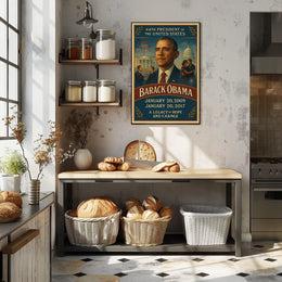 Obama Illustrated Art Print Presidential Poster