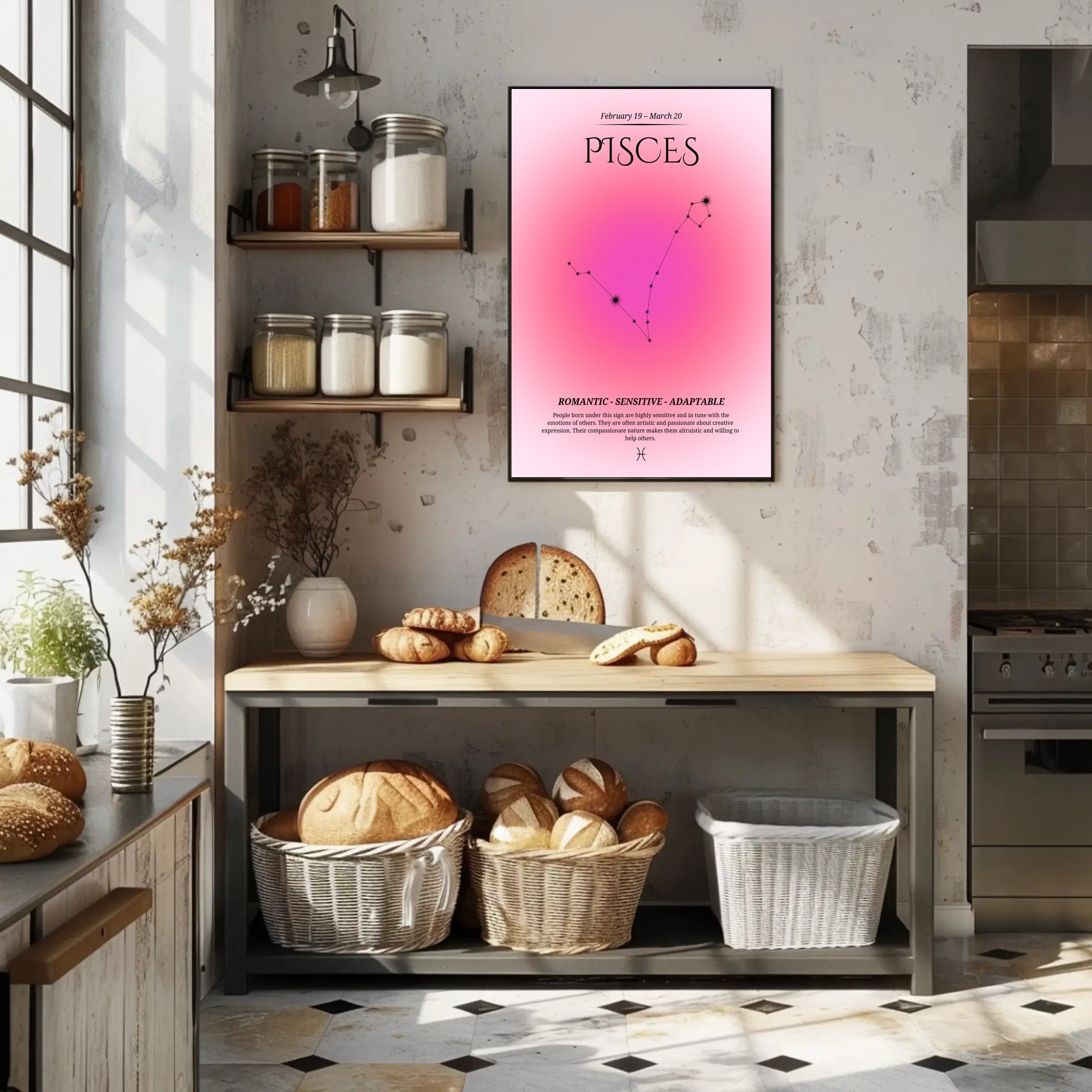 Pisces Constellation Poster: Mystical Zodiac Art Print PosterGoat