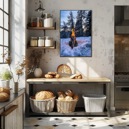 Winter Campfire In The Woods Poster
