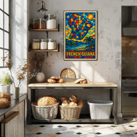 French Guiana Mosaic Art Poster
