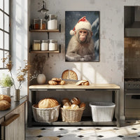 Festive Monkey In Winter Wonderland Poster