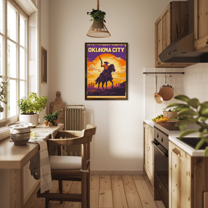 Oklahoma City Cowboy Vintage Poster