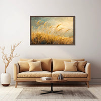 Golden Wheat Fields: Impressionistic Countryside Landscape Poster