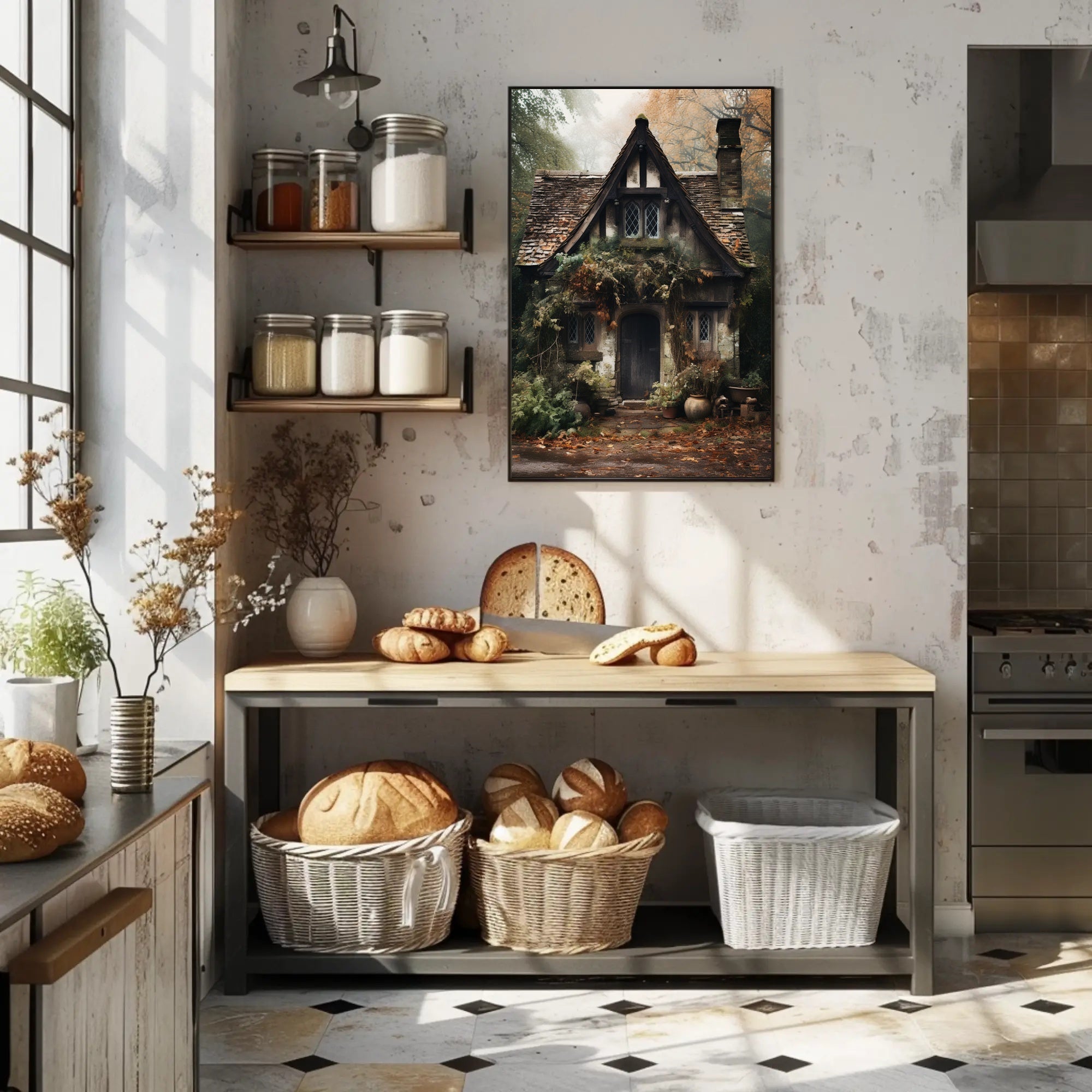Enchanted Cottage In Autumn Poster