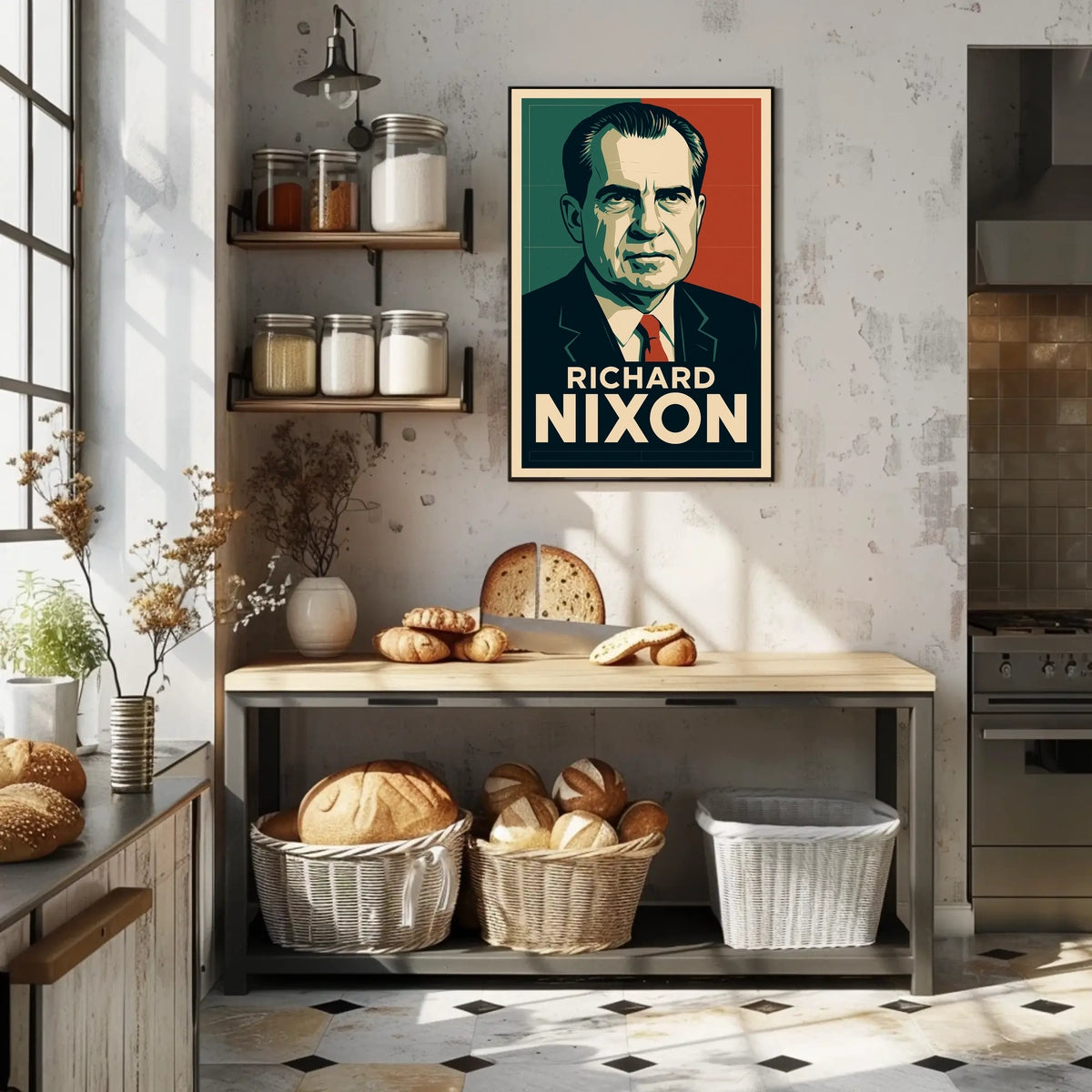 Richard Nixon Portrait Pop Art Realism Cold War Era Heritage Icon Collectors Poster