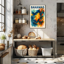 Vibrant Bahamas Tropical Sunset Wanderlust Poster