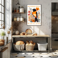 Baltimore Oriole Maryland State Bird Art Poster