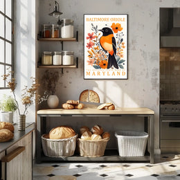 Baltimore Oriole Maryland State Bird Art Poster