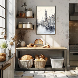 Amsterdam Canal Art Print European Travel Poster