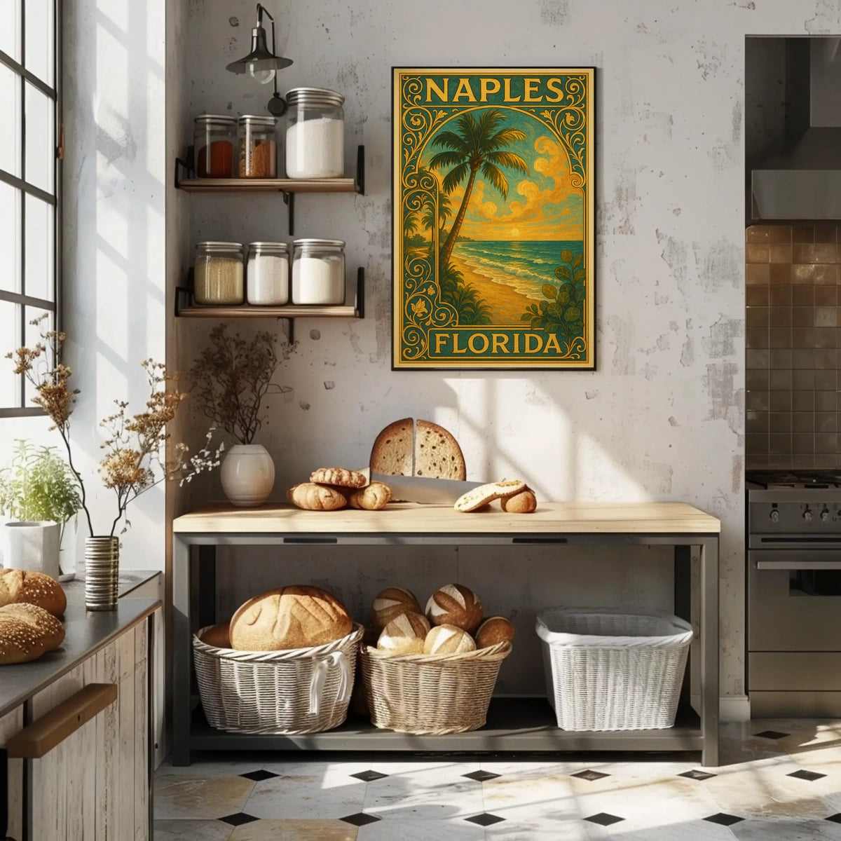 Naples Florida A Tropical Escape Poster Wall Art Decor