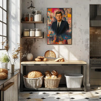 JFK Artistic Vibrant Portrait Abstract, Artistic, or Pop Culture Poster