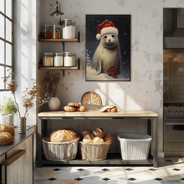 Festive Seal In Winter Wonderland Poster