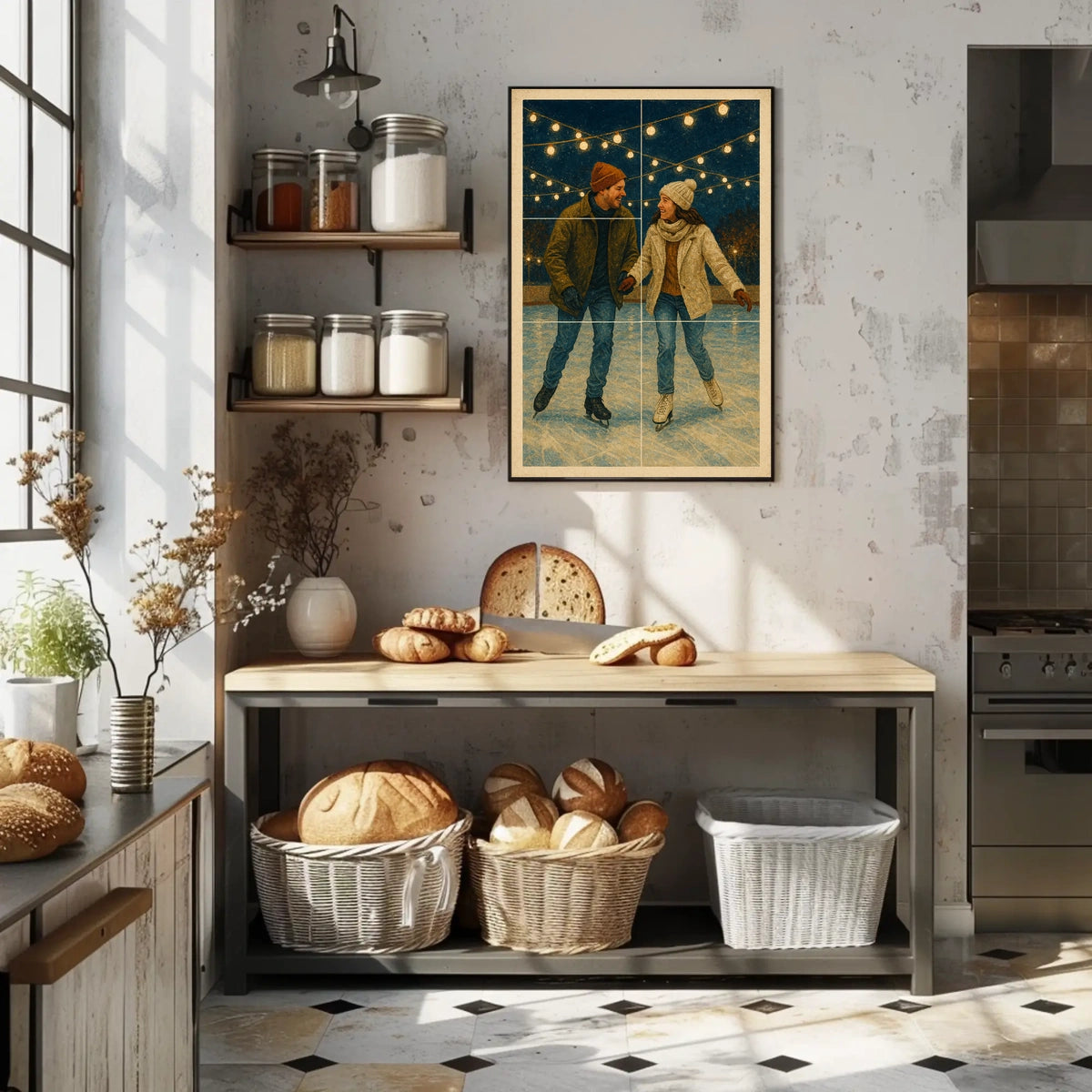 Winter Skating Delight Poster