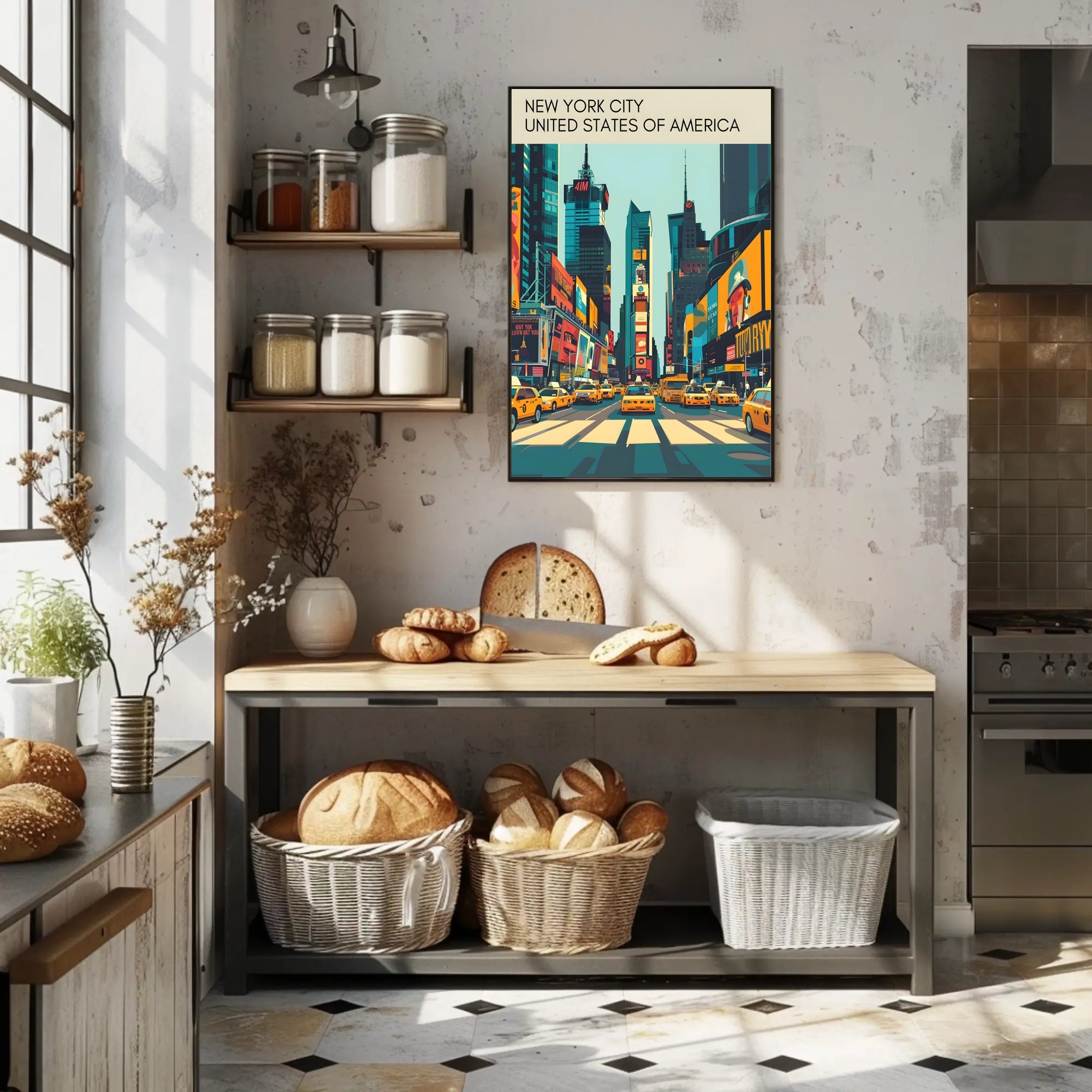 New York City Street Scene Poster