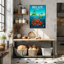 Visit Belize Jewel of the Caribbean Poster