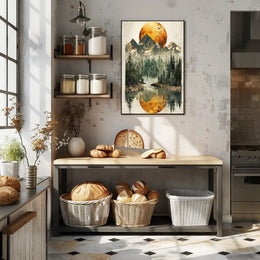 Serene Mountain Reflection Art Print Poster for Home Decor PosterGoat