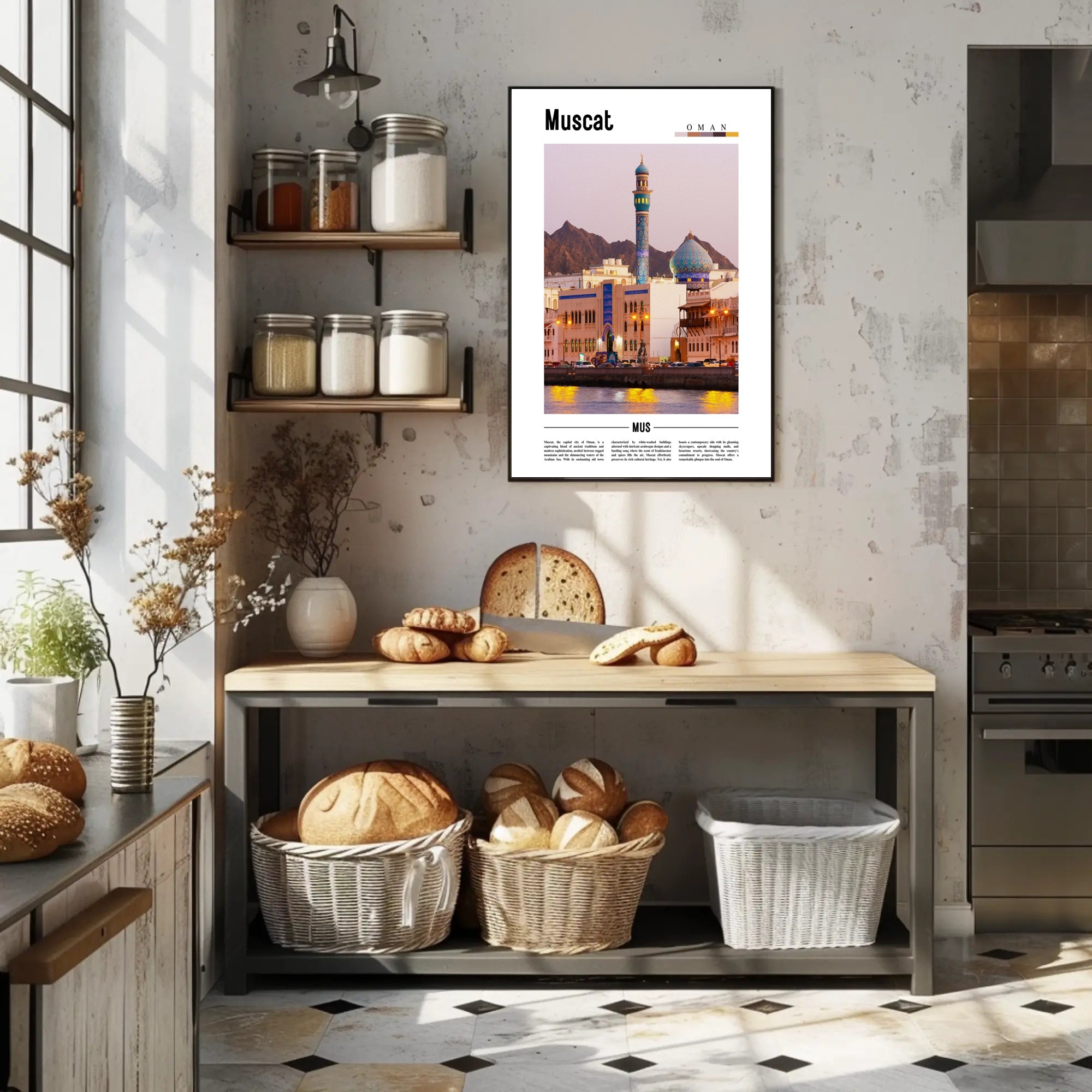 Muscat's Blend of Tradition and Modernity Poster PosterGoat