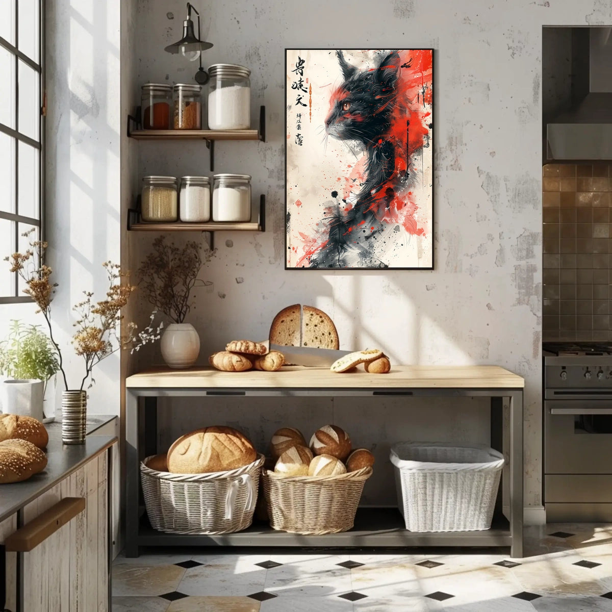 Feline Elegance In Abstract Abstract Poster