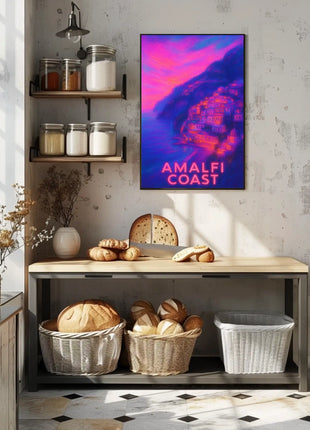 Amalfi Coast Poster Wall Art for Coastal Decor 18x24