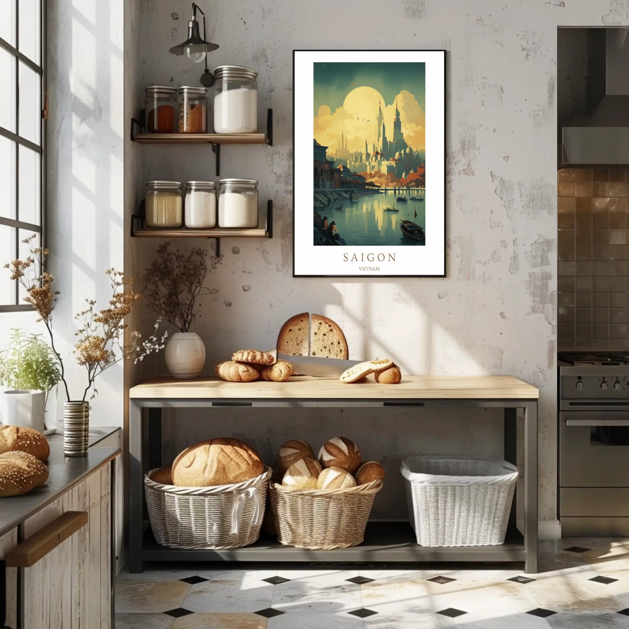 Saigon Skyline Poster PosterGoat
