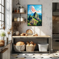 Machu Picchu Majesty: Geometric Travel Poster