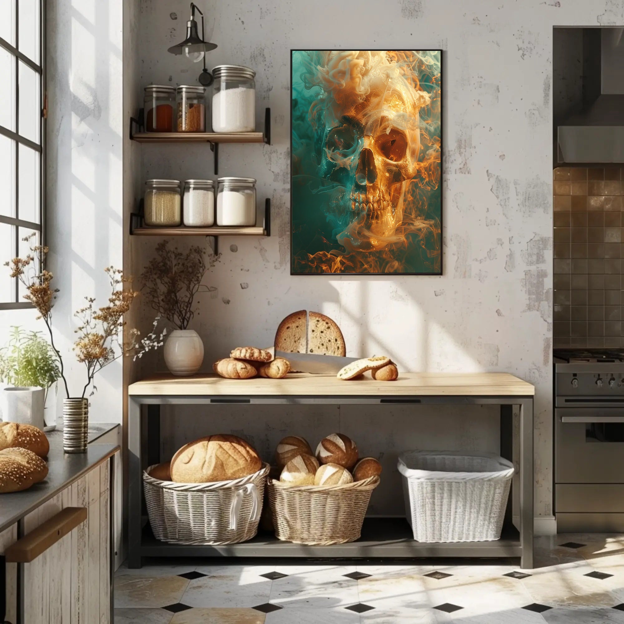 Ethereal Skull in Smoke Poster PosterGoat