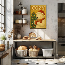 Cozy Holiday Bear Poster
