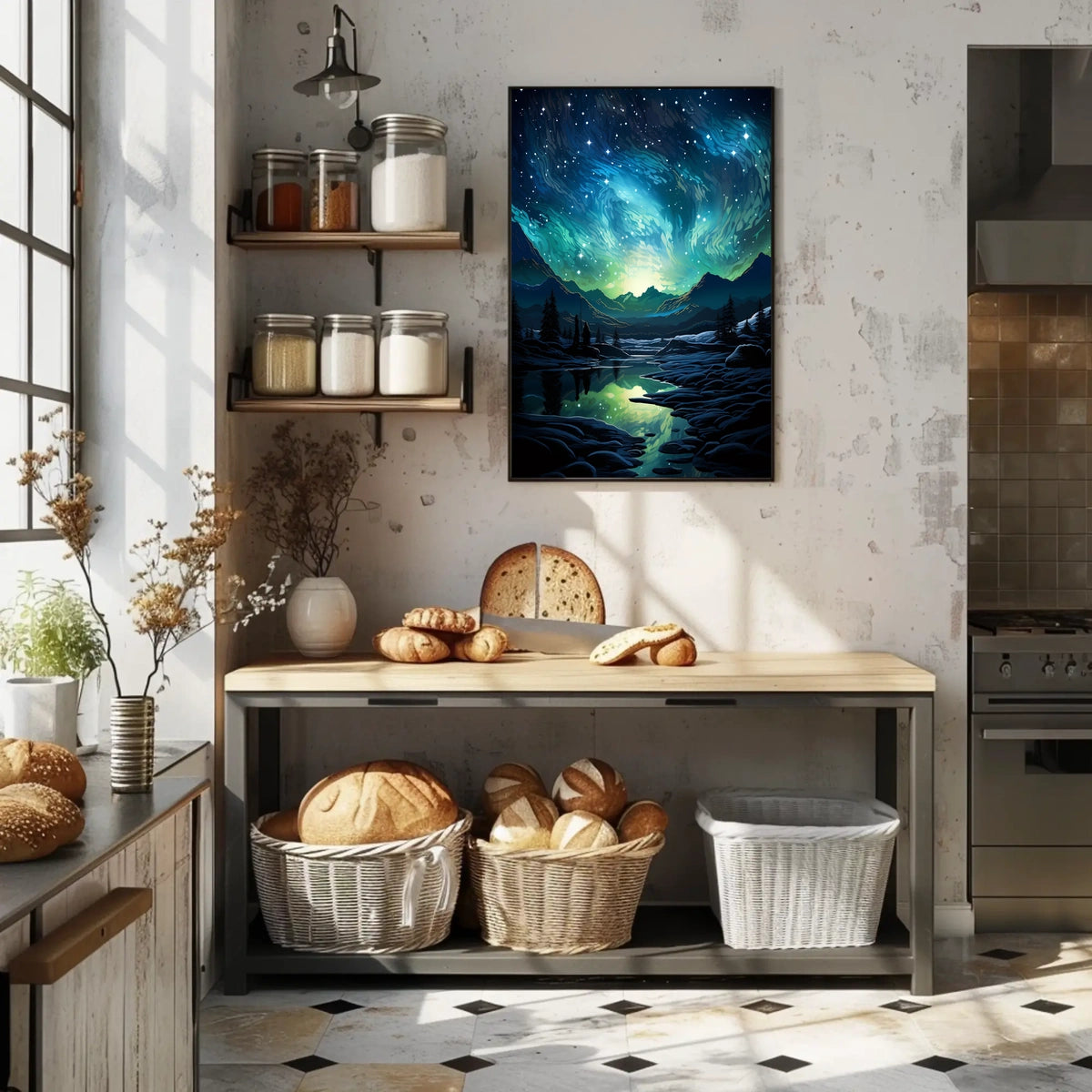 Aurora Borealis Nightscape Masterpiece Artistic Poster