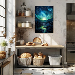 Aurora Borealis Nightscape Masterpiece Artistic Poster