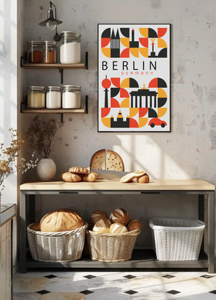 Berlin Landmarks Abstract Art Urban or Cityscape Poster