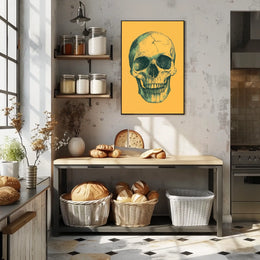 Human Skull Mortality Decay Illustration Poster