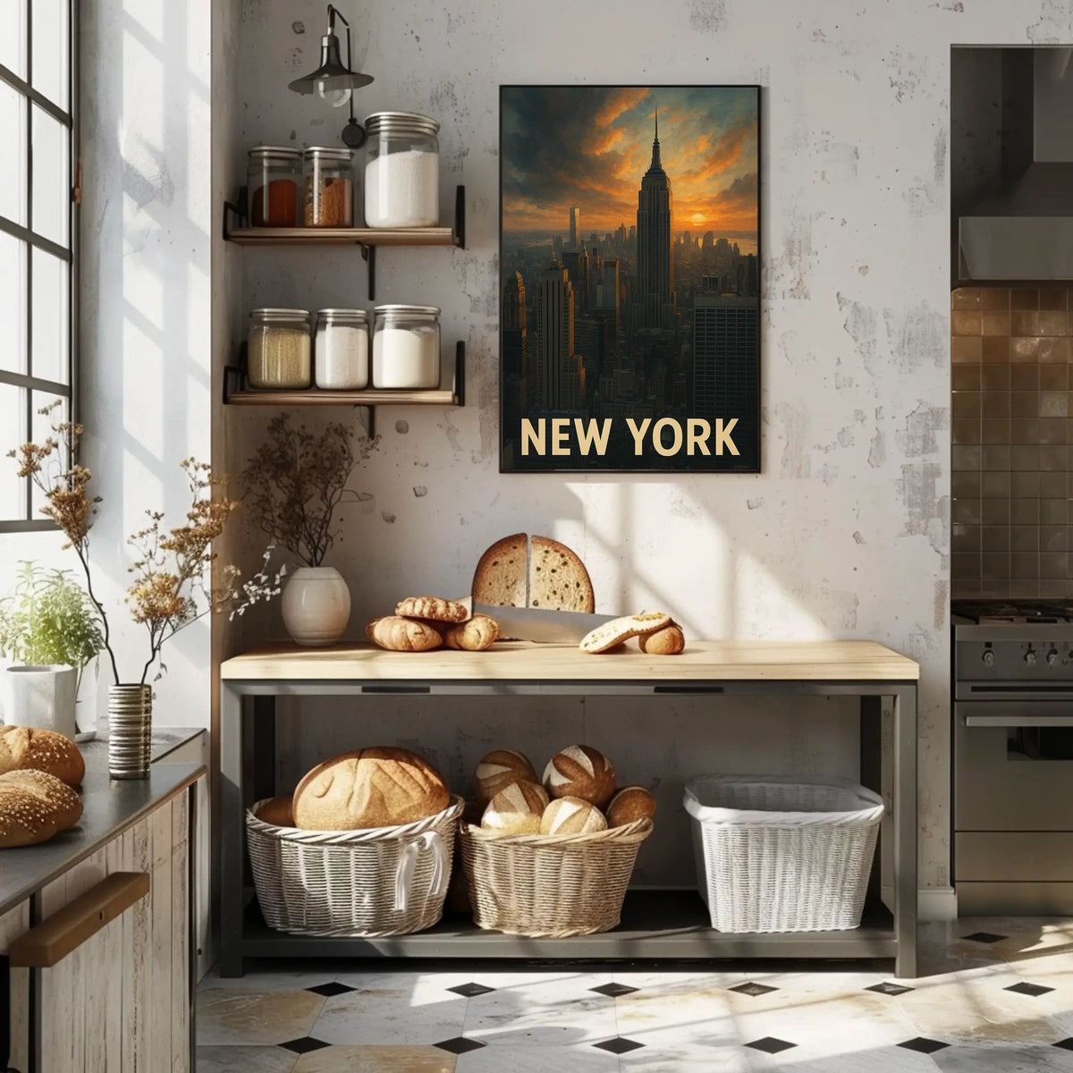 New York Skyline At Sunset Poster