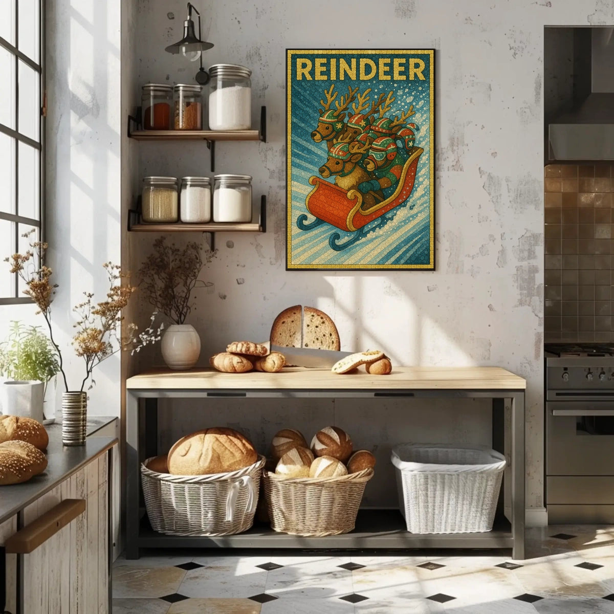 Reindeer Sleigh Ride Poster