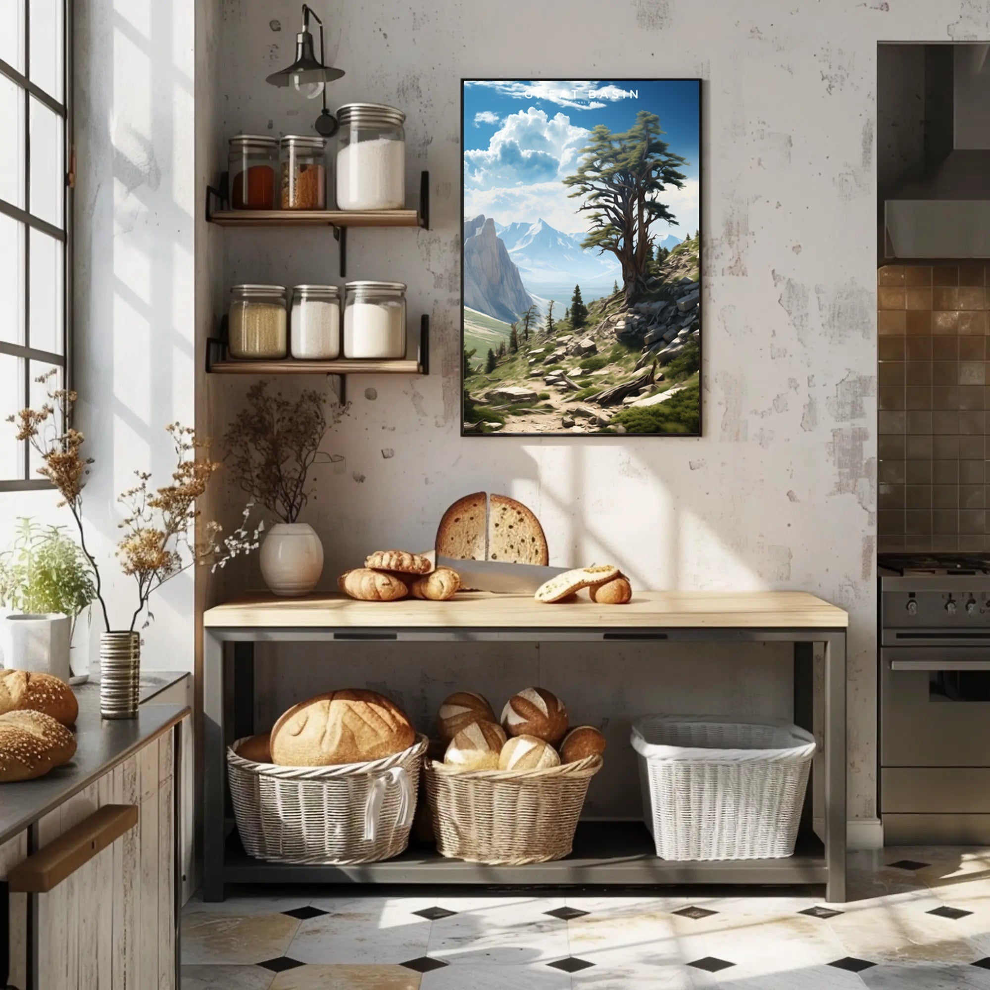 Great Basin Scenic Travel Poster Vintage Wall Art