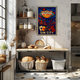 Welcome to Sin City Poster Neon Night Cityscape Urban Decor