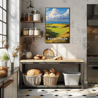 Scottish Coastal Golf Course Scene Sports Poster