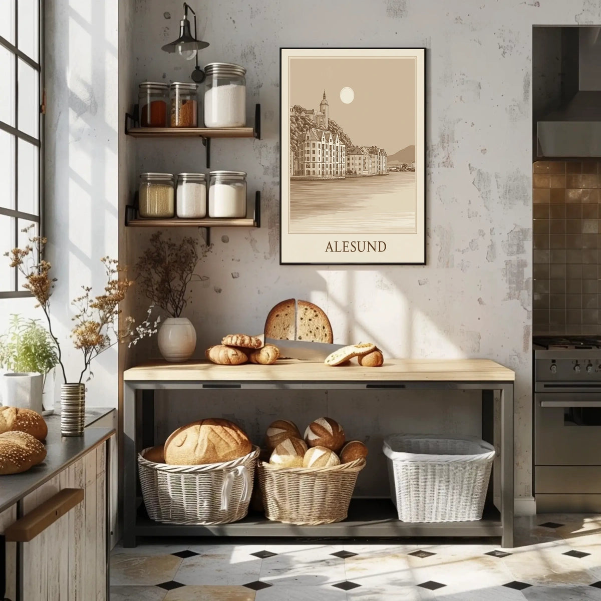 Alesund Scenic Coastal Town Poster