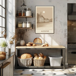 Alesund Scenic Coastal Town Poster