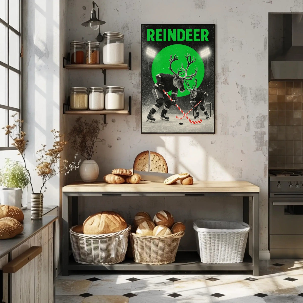 Reindeer Hockey Showdown Poster