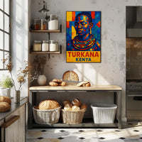 Turkana Kenya Vibrant Mosaic Art Poster