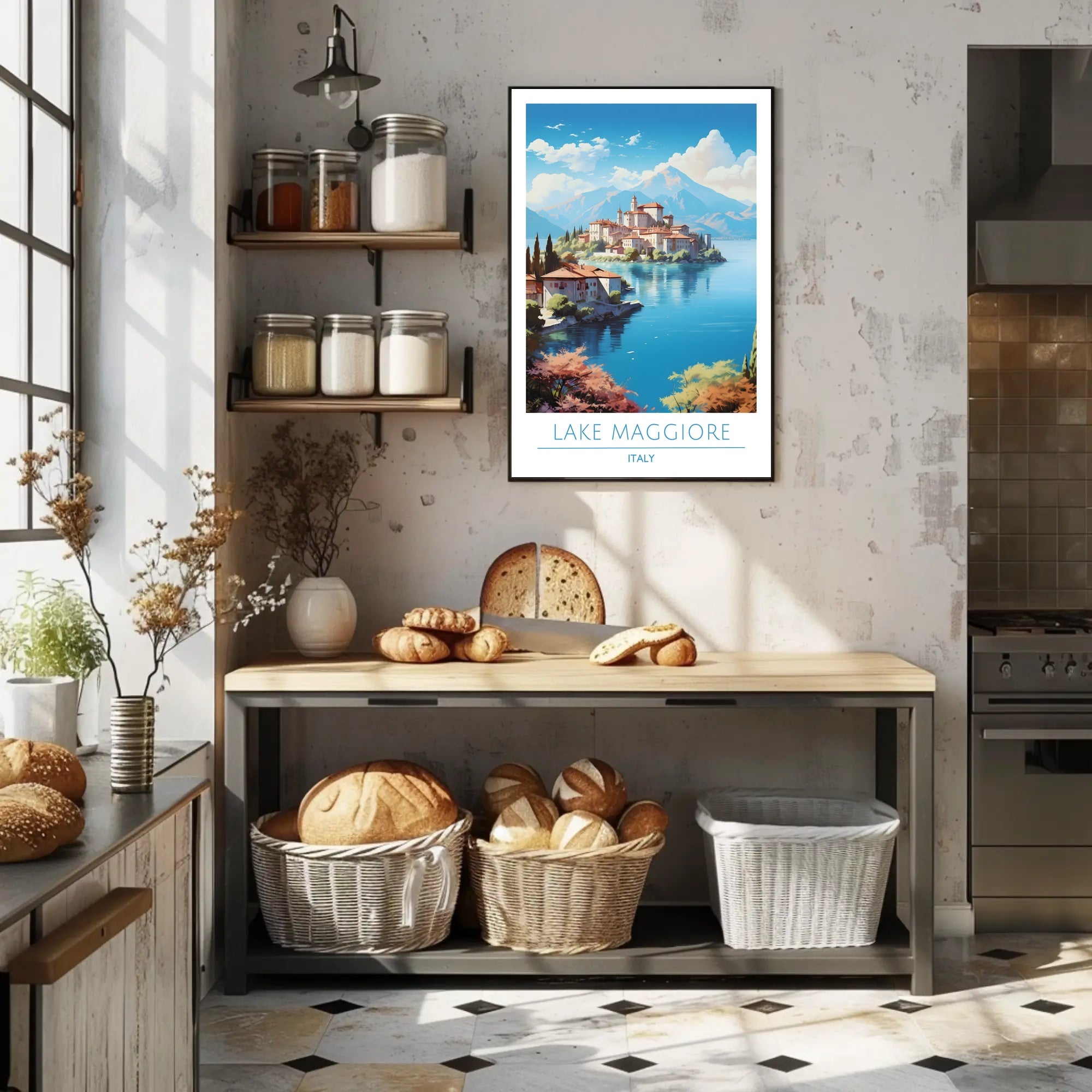 Scenic View of Lake Maggiore Poster