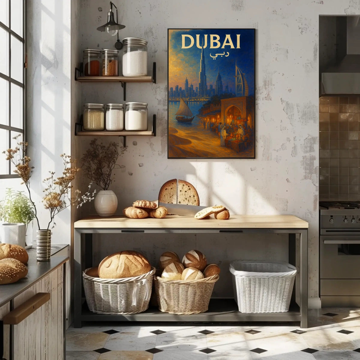 Dubai Cityscape Poster Tradition Modernity For Home Decor