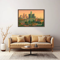Urban Wanderlust Detroit Skyline Photography Realism Poster
